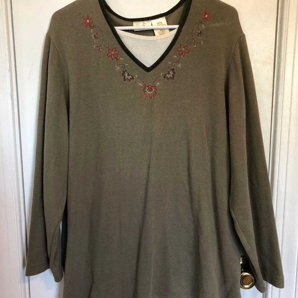 Bobbie-brooks Women's Khaki and Green Jumper